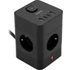 Сетевой удлинитель Buro BU-PTE4.1UC-Plus-B 1.5м (4 розетки) черный (коробка)