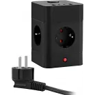 Сетевой удлинитель Buro BU-PTE4.1UC-Plus-B 1.5м (4 розетки) черный (коробка)