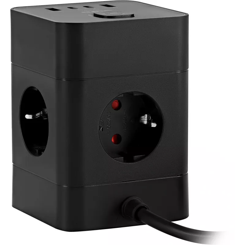 Сетевой удлинитель Buro BU-PTE4.1UC-Plus-B 1.5м (4 розетки) черный (коробка)