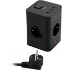 Сетевой удлинитель Buro BU-PTE4.1UC-Plus-B 1.5м (4 розетки) черный (коробка)