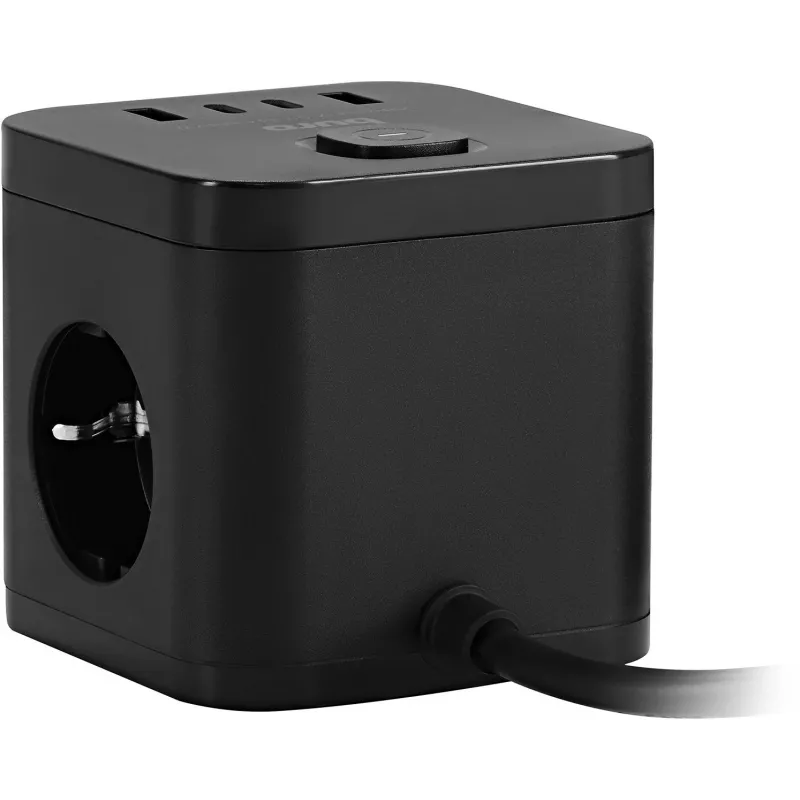 Сетевой удлинитель Buro BU-PC3.1UС-B 1.5м (3 розетки) черный (коробка)