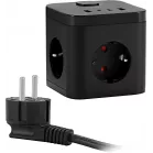 Сетевой удлинитель Buro BU-PC3.1UС-B 1.5м (3 розетки) черный (коробка)