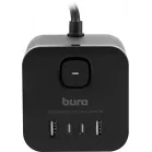 Сетевой удлинитель Buro BU-PC3.1UС-B 1.5м (3 розетки) черный (коробка)
