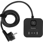 Сетевой удлинитель Buro BU-PC3.1UС-B 1.5м (3 розетки) черный (коробка)
