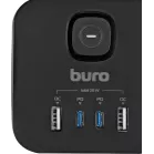 Сетевой удлинитель Buro BU-PC3.1UС-Plus-B 1.5м (3 розетки) черный (коробка)
