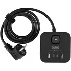 Сетевой удлинитель Buro BU-PC3.1UС-Plus-B 1.5м (3 розетки) черный (коробка)