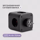 Сетевой разветвитель Buro BU-PW3UC-B (3 розетки) черный (коробка)