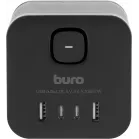 Сетевой разветвитель Buro BU-PW3UC-B (3 розетки) черный (коробка)