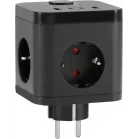 Сетевой разветвитель Buro BU-PW3UC-B (3 розетки) черный (коробка)