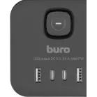 Сетевой разветвитель Buro BU-PW3UC-B (3 розетки) черный (коробка)