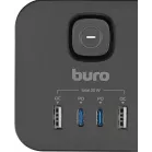 Сетевой разветвитель Buro BU-PW3UC-Plus-B (3 розетки) черный (коробка)