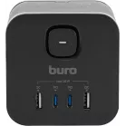 Сетевой разветвитель Buro BU-PW3UC-Plus-B (3 розетки) черный (коробка)