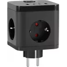 Сетевой разветвитель Buro BU-PW3UC-Plus-B (3 розетки) черный (коробка)