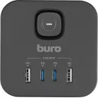 Сетевой разветвитель Buro BU-PW3UC-Plus-B (3 розетки) черный (коробка)