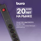 Сетевой фильтр Buro 600SE-1.8-USB-B 1.8м (6 розеток) черный (коробка)