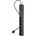 Сетевой фильтр Buro 600SE-1.8-USB-B 1.8м (6 розеток) черный (коробка)