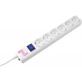 Сетевой фильтр Powercube SPG6-16-1,9M 1.9м (6 розеток) белый (коробка)