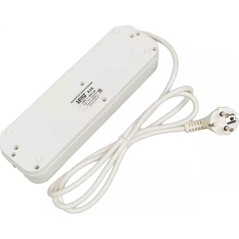 Сетевой удлинитель Most A16 1.6м (6 розеток) белый (коробка)