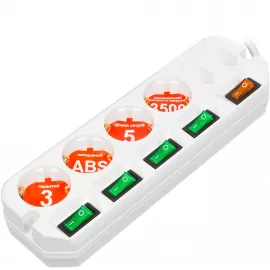 Сетевой удлинитель Most A16 5м (6 розеток) белый (коробка)