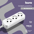 Сетевой удлинитель Buro BU-PSL3.3/W 3м (3 розетки) белый (пакет ПЭ)