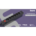 Сетевой фильтр Buro BU-SP1.8_USB_2A-B 1.8м (6 розеток) черный (коробка)