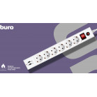 Сетевой фильтр Buro BU-SP3_USB_2A-W 3м (6 розеток) белый (коробка)