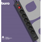 Сетевой фильтр Buro BU-SP3_USB_2A-B 3м (6 розеток) черный (коробка)