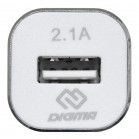 Автомобильное зар./устр. Digma DGCC-1U-2.1A-WG 10.5W 2.1A USB универсальное белый
