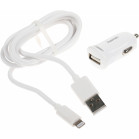 Автомобильное зар./устр. Hama H-183266 12W 2.4A USB для Apple белый (00183266)