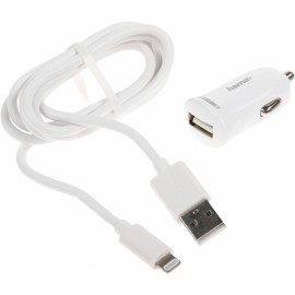 Автомобильное зар./устр. Hama H-183266 12W 2.4A USB для Apple белый (00183266)