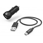 Автомобильное зар./устр. Hama H-183246 12W 2.4A USB универсальное черный (00183246)