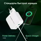 Сетевое зар./устр. Digma Pro DPW10B 100W 5A (PD+QC) 2хUSB-C/USB-A универсальное белый (DPW1B0G012WH)