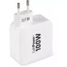 Сетевое зар./устр. Digma Pro DPW10B 100W 5A (PD+QC) 2хUSB-C/USB-A универсальное белый (DPW1B0G012WH)