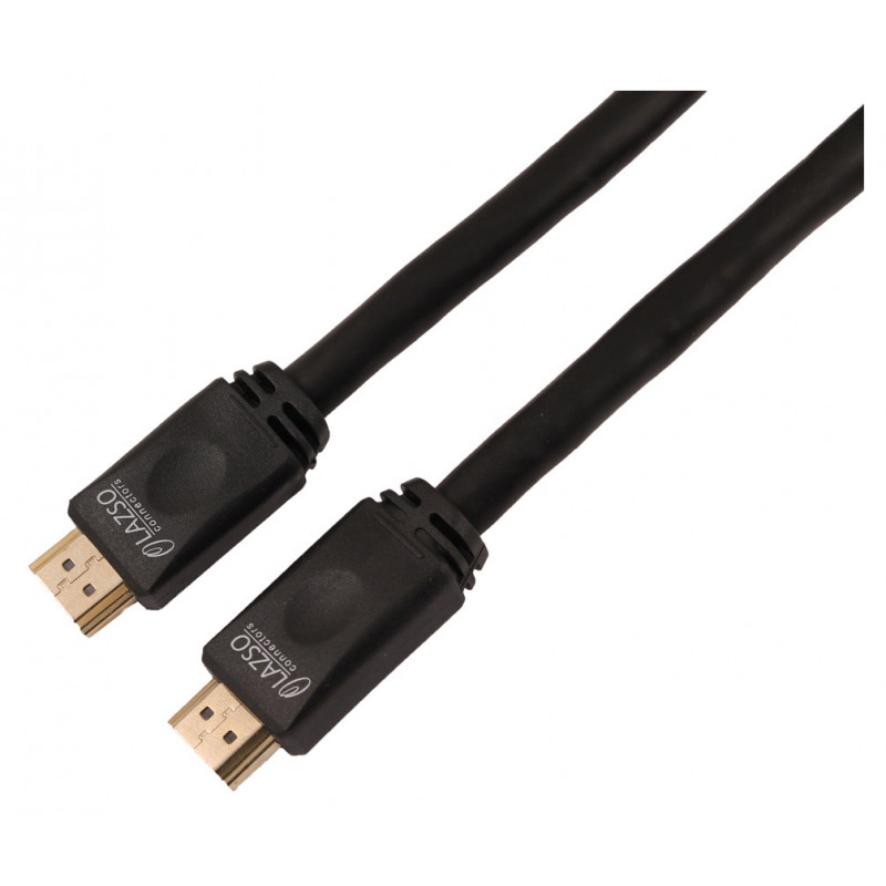 Кабель аудио-видео LAZSO WH-111 HDMI (m)/HDMI (m) 25м. позолоч.конт. черный (WH-111(25M))