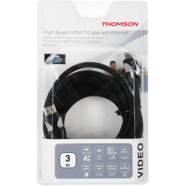 Кабель аудио-видео Thomson High Speed HDMI (m)/HDMI (m) 3м. феррит.кольца позолоч.конт. черный (00132107)