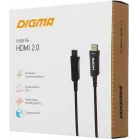 Кабель аудио-видео Digma HDMI 2.0 AOC HDMI (m)/HDMI (m) 20м. позолоч.конт. черный (BHP AOC 2.0-20)
