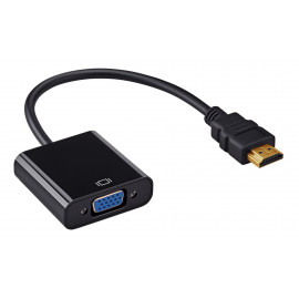Переходник Buro HDMI (m)/VGA (f) 0.1м. черный (HDMI-M-VGA-F)
