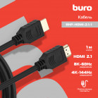 Кабель аудио-видео Buro HDMI (m)/HDMI (m) 1м. черный (BHP-HDMI-2.1-1)