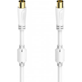 Кабель антенный Hama H-205246 Coax (m)/Coax (f) 1.5м. феррит.кольца позолоч.конт. белый (00205246)