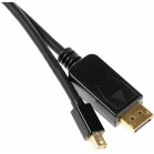 Кабель аудио-видео Buro miniDisplayport (m)/DisplayPort (m) 1.5м. позолоч.конт. черный (MDP-DP)