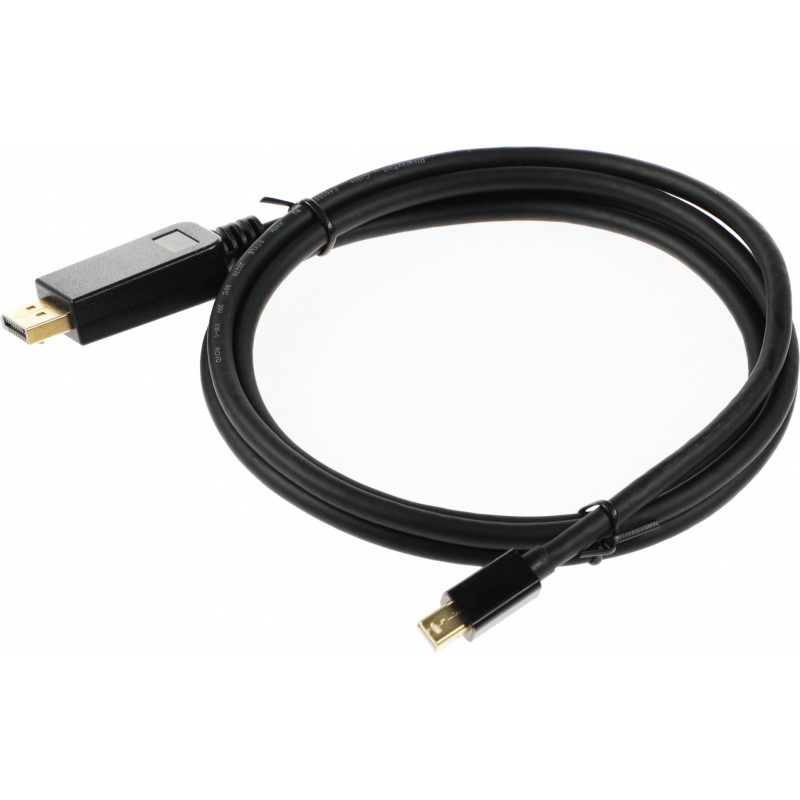 Кабель аудио-видео Buro miniDisplayport (m)/DisplayPort (m) 1.5м. позолоч.конт. черный (MDP-DP)