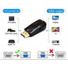 Переходник аудио-видео Premier 5-983AC HDMI (m)/VGA (f)/Jack 3.5 (f) черный