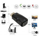 Переходник аудио-видео Premier 5-983AC HDMI (m)/VGA (f)/Jack 3.5 (f) черный