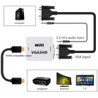 Переходник аудио-видео Premier 5-982 VGA (f)/HDMI (f)/Jack 3.5 (m) белый