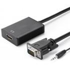 Переходник аудио-видео Premier 5-982-0.15 VGA (m)/HDMI (f)/Jack 3.5 (f) 0.20м. черный