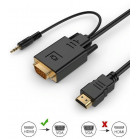 Кабель-переходник аудио-видео Premier 5-983AU HDMI (m)/VGA (m) 1.8м. черный (5-983AU 1.8)