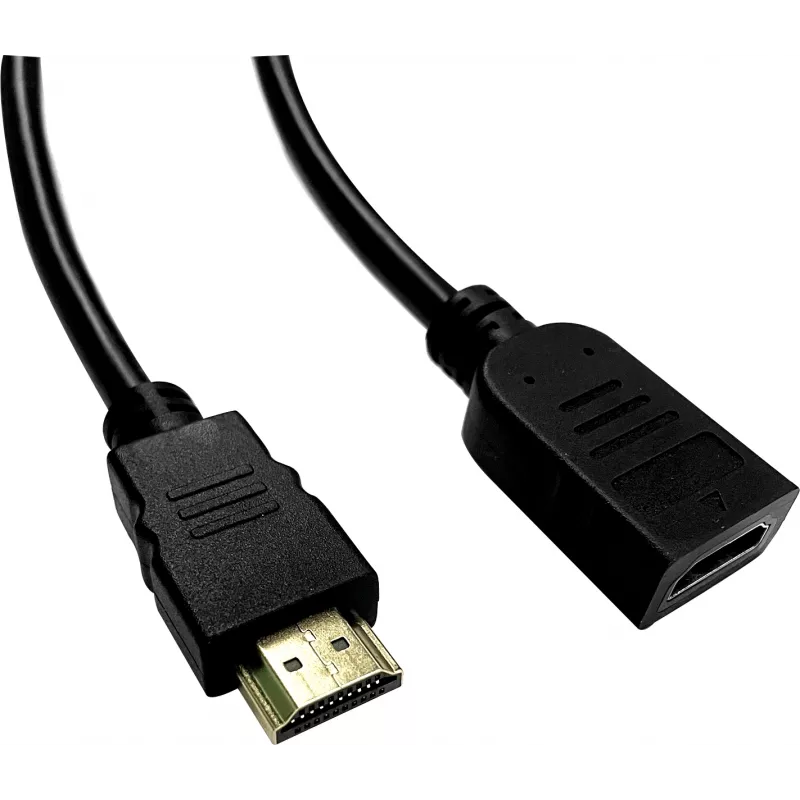 Кабель-удлинитель аудио-видео Buro HDMI (m)/HDMI (f) 2м. позолоч.конт. черный (BU-HDMI2.0-EXTND-2M)