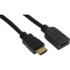 Кабель-удлинитель аудио-видео Buro HDMI (m)/HDMI (f) 1.5м. позолоч.конт. черный (BU-HDMI2.0-EXTND-1.5M)