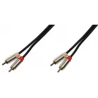 Кабель соединительный аудио Premier 5-304 1.5 2хRCA (m)/2хRCA (m) 1.5м. позолоч.конт. черный/серый