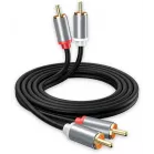Кабель соединительный аудио Premier 5-304 1.5 2хRCA (m)/2хRCA (m) 1.5м. позолоч.конт. черный/серый
